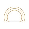 Golden archway rounded multilevel geometric foundation for presentation 3d element realistic vector