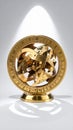 Golden Armillary Sphere in a Dramatic Spotlight Royalty Free Stock Photo
