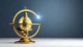 Golden Armillary Sphere with a Guiding Star Royalty Free Stock Photo