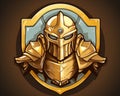 Golden armor Viking premium is a warrior card styled decoration ornament.