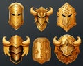 Golden armor Viking premium is a warrior card styled decoration ornament.