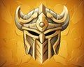 Golden armor Viking premium is a warrior card styled decoration ornament.