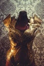 Golden, Armor of woman Strong metal breastplate handmade in gold