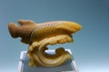 Golden arowana jade carving Royalty Free Stock Photo