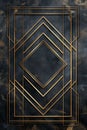 Golden art deco frame with ornament. Retro golden art deco or art nouveu frame in roaring 20s style. ,. Royalty Free Stock Photo