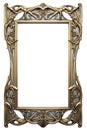 Golden art deco frame with ornament. Retro golden art deco or art nouveu frame in roaring 20s style. Generative AI. Royalty Free Stock Photo