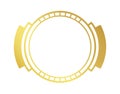 Golden art deco round frame Royalty Free Stock Photo
