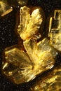 Golden ascorbic acid crystals Royalty Free Stock Photo