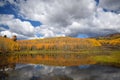 Colorful Aspens Reflect in Lake