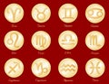 Golden Astrology Medallions Royalty Free Stock Photo