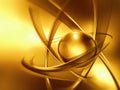 Golden atom close up