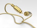 Golden audio plugs Royalty Free Stock Photo