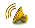 Golden audio speaker volume icon
