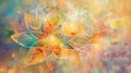 Golden Aura Abstract Floral Patterns with Ethereal Auric Glow