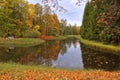 Golden autumn in in Catherine park, Tsarskoye Selo (Pushkin) Royalty Free Stock Photo