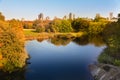 Golden Autumn in Central Park in New York city. Royalty Free Stock Photo