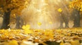 The Golden Autumn Foliage.AI generated image Royalty Free Stock Photo