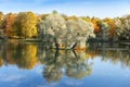 Golden autumn in the Gatchina park, St. Petersburg, Russia