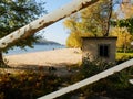 golden autumn in the hydropark of the city of Kiev, Ukraine