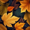 Golden autumn leaves pattern Royalty Free Stock Photo