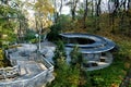 Golden autumn stairs in Kaniv Ukraine