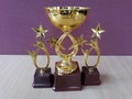 Golden award cups Trophys Royalty Free Stock Photo