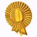 Golden award ribbon rosette