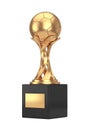 Golden Award Trophy with Golden Football Soccer Ball. 3d Rendering Royalty Free Stock Photo