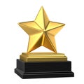 Golden star trophy. 3d rendering Royalty Free Stock Photo
