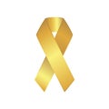 Golden awareness ribbon isolated