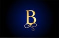 Golden B elegant monogram alphabet letter icon logo design. Vintage corporate brading for luxury products and company Royalty Free Stock Photo