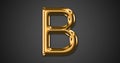 Golden alphabetical font B Royalty Free Stock Photo