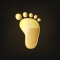 Golden baby footprints. Vector illustration.