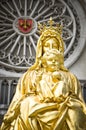 Golden baby Jesus and mother Mary Royalty Free Stock Photo