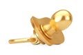 Golden Baby`s Dummy Pacifier. 3d Rendering