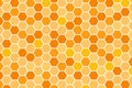Golden background with honeycomb shapes. Vector illustration. Pattern with glitter effect. Template texture for invitation, poster Royalty Free Stock Photo
