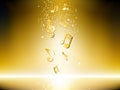 Golden background with music notes Royalty Free Stock Photo