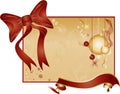 Golden Background with Red Ribbon Toys and Bowtie