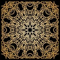 Golden background in the shape of a flower.Vintage decorative elements.Oriental