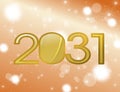 Golden background for the year 2031, gold, color