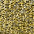 golden background yellow tiles mosaic random pattern Royalty Free Stock Photo