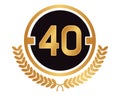 golden badge with number fourty