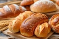Golden Baked bread. Generate Ai