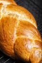 Golden baked Challah bread