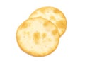 Golden Baked Pita Crackers on a White Background Royalty Free Stock Photo
