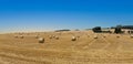 Bale of straw after harvest at the field Royalty Free Stock Photo