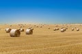 Bale of straw after harvest at the field Royalty Free Stock Photo