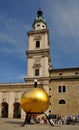 The golden ball with a man on top in Salzburg