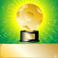 Golden Ball Soccer Trophy Champion. Royalty Free Stock Photo