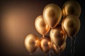 Golden ballons for card, party, design, flyer, poster, decor, banner, web, advertising